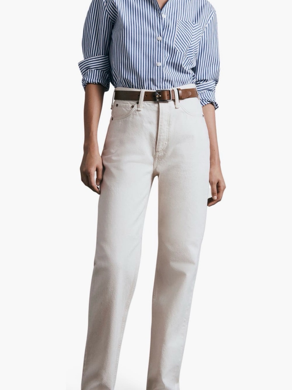 rag & bone ICONS Maxine Stripe Button-Up Shirt – Blue/White – Medium - Picture 7 of 12